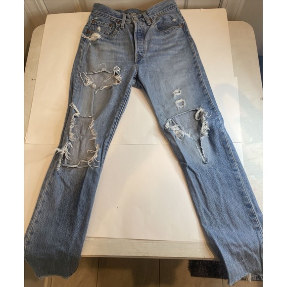 Levi's Denim - LEVI’S 501 PREMIUM Distressed Button Fly Jean Women’s Size 26x30